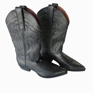Vintage Caborca Men's 8 Western Cowboy Boots - Black